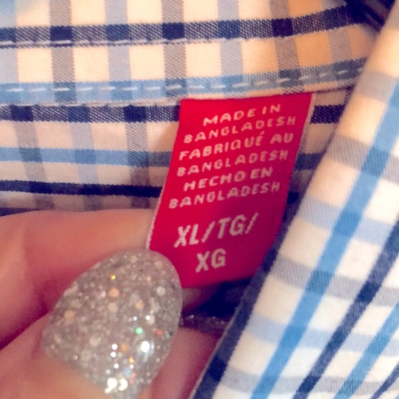 IZOD Mens Button Down Shirt Blue & White - Picture 7 of 8